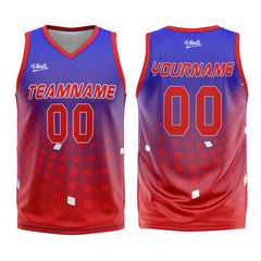Custom Blue Red Basketball Jersey Uniform Suit Printed Your Logo Name Number