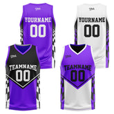 Custom Black Purple Reversible Basketball Suit for Adults and Kids Personalized Jersey