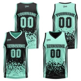 Custom Black Light Green Reversible Basketball Suit for Adults and Kids Personalized Jersey