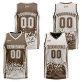 Custom Dull Brown Grey Reversible Basketball Suit for Adults and Kids Personalized Jersey