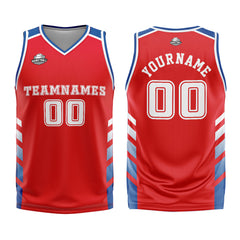 Custom Red Blue Basketball Jersey Uniform Suit Printed Your Logo Name Number