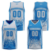 Custom Blue Grey Reversible Basketball Suit for Adults and Kids Personalized Jersey