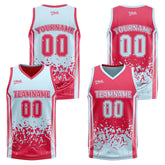 Custom Red Light Red Reversible Basketball Suit for Adults and Kids Personalized Jersey