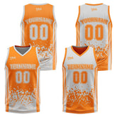 Custom Orange Grey Reversible Basketball Suit for Adults and Kids Personalized Jersey
