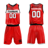 Custom Red Basketball Jersey Uniform Suit Printed Your Logo Name Number