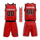 Custom Red Black Basketball Jersey Uniform Suit Printed Your Logo Name Number