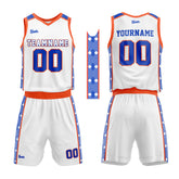 Custom White Orange Royal Basketball Jersey Uniform Suit Printed Your Logo Name Number