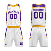 Custom White Purple Yellow Basketball Jersey Uniform Suit Printed Your Logo Name Number
