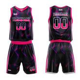Custom Black Navy Pink Basketball Jersey Uniform Suit Printed Your Logo Name Number