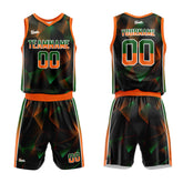 Custom Black Greenn Orange Basketball Jersey Uniform Suit Printed Your Logo Name Number