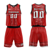 Custom Red Black Basketball Jersey Uniform Suit Printed Your Logo Name Number