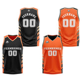 Custom Black Orange Gold Reversible Basketball Suit for Adults and Kids Personalized Jersey