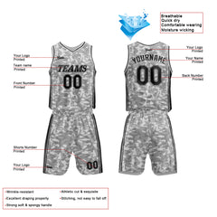 Custom Gray Basketball Jersey Uniform Suit Printed Your Logo Name Number