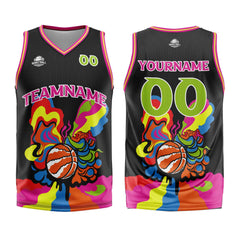 Custom Black Basketball Jersey Uniform Suit Printed Your Logo Name Number