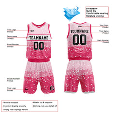 Custom Pink Basketball Jersey Uniform Suit Printed Your Logo Name Number