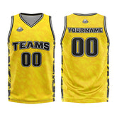Custom Broken Yellow Basketball Jersey Uniform Suit Printed Your Logo Name Number