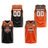 Custom Black Orange Cream Reversible Basketball Suit for Adults and Kids Personalized Jersey