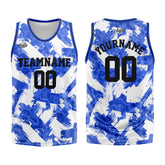 Custom Blue White Basketball Jersey Uniform Suit Printed Your Logo Name Number