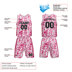 Custom Pink Basketball Jersey Uniform Suit Printed Your Logo Name Number
