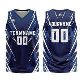 Custom Triangle Dark Blue Basketball Jersey Uniform Suit Printed Your Logo Name Number