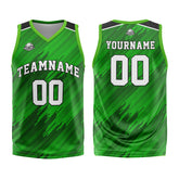 Custom Strip-Type Green Basketball Jersey Uniform Suit Printed Your Logo Name Number