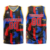 Custom Geometry Red Royal Basketball Jersey Uniform Suit Printed Your Logo Name Number