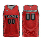 Custom Broken Red Basketball Jersey Uniform Suit Printed Your Logo Name Number