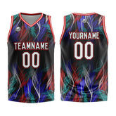 Custom Line Black Red Basketball Jersey Uniform Suit Printed Your Logo Name Number