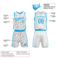Custom White Basketball Jersey Uniform Suit Printed Your Logo Name Number