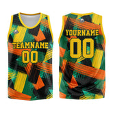 Custom Yellow Green Basketball Jersey Uniform Suit Printed Your Logo Name Number