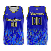 Custom Royal flame Basketball Jersey Uniform Suit Printed Your Logo Name Number