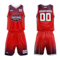 Custom Red Navy Basketball Jersey Uniform Suit Printed Your Logo Name Number