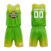 Custom Green Yellow Basketball Jersey Uniform Suit Printed Your Logo Name Number
