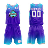 Custom Purple Light Blue Basketball Jersey Uniform Suit Printed Your Logo Name Number