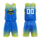 Custom Blue Yellow Basketball Jersey Uniform Suit Printed Your Logo Name Number