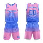Custom Blue Pink Basketball Jersey Uniform Suit Printed Your Logo Name Number