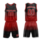 Custom Red Black Basketball Jersey Uniform Suit Printed Your Logo Name Number
