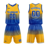 Custom Blue Yellow Basketball Jersey Uniform Suit Printed Your Logo Name Number