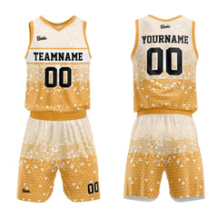 Custom Yellow Basketball Jersey Uniform Suit Printed Your Logo Name Number