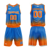 Custom Blue Orange Basketball Jersey Uniform Suit Printed Your Logo Name Number