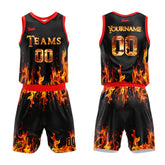 Custom Flame Basketball Jersey Uniform Suit Printed Your Logo Name Number