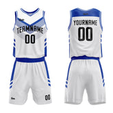 Custom White Blue Basketball Jersey Uniform Suit Printed Your Logo Name Number