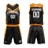 Custom Black Orange Basketball Jersey Uniform Suit Printed Your Logo Name Number
