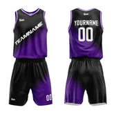 Custom Black Purple Basketball Jersey Uniform Suit Printed Your Logo Name Number