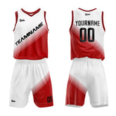 Custom White Red Basketball Jersey Uniform Suit Printed Your Logo Name Number