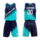 Custom Navy Teal Royal Basketball Jersey Uniform Suit Printed Your Logo Name Number