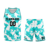 Custom Aqua White Basketball Jersey Uniform Suit Printed Your Logo Name Number