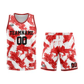 Custom Red White Basketball Jersey Uniform Suit Printed Your Logo Name Number