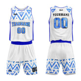 Custom White Blue Starry Sky Basketball Jersey Uniform Suit Printed Your Logo Name Number