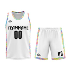 Custom White Basketball Jersey Uniform Suit Printed Your Logo Name Number